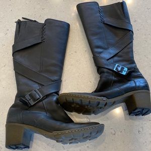 Dr. Martens mid calf boots, black leather boots